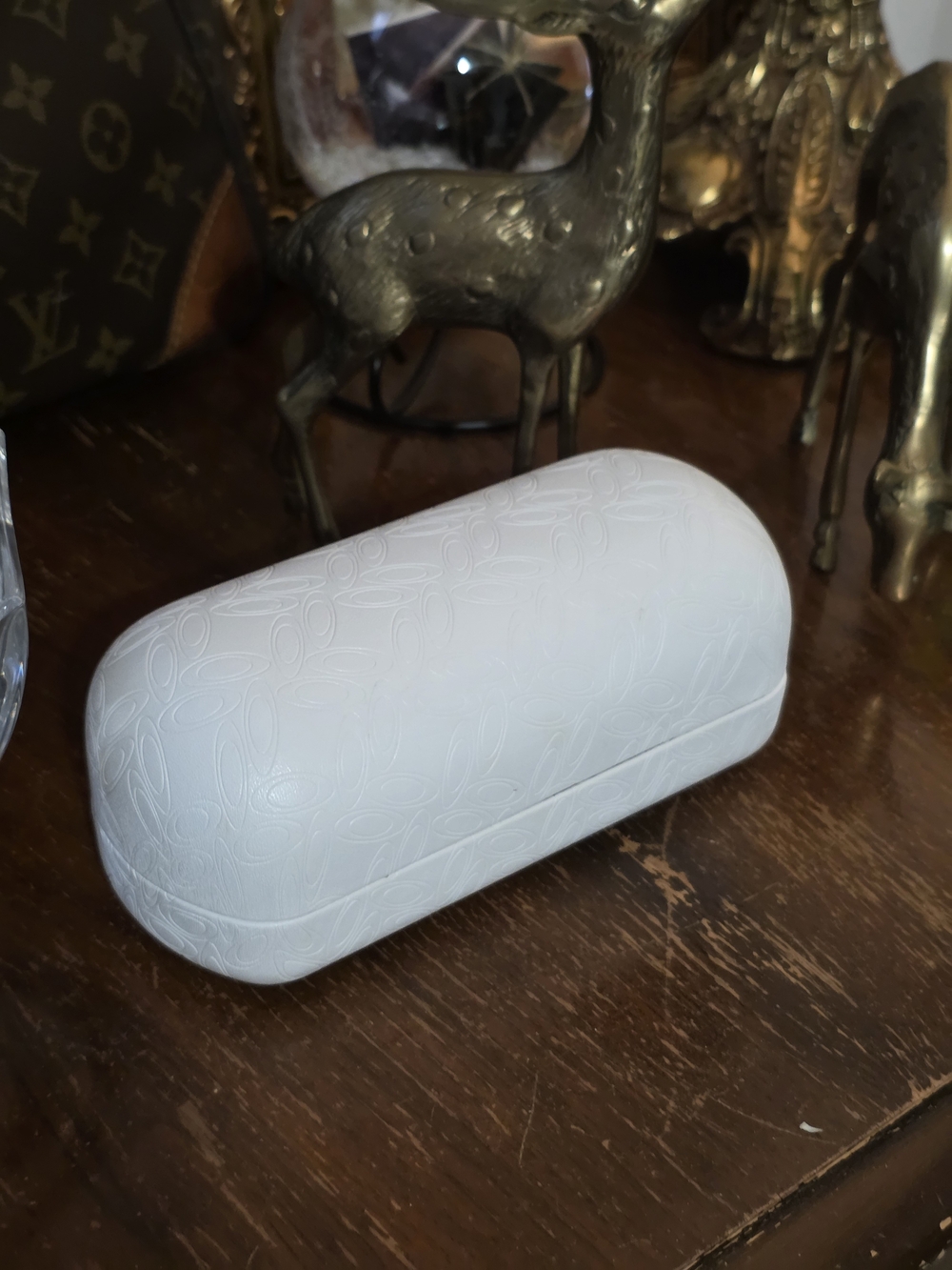 Large Oakley White Embossed Sunglasses Case